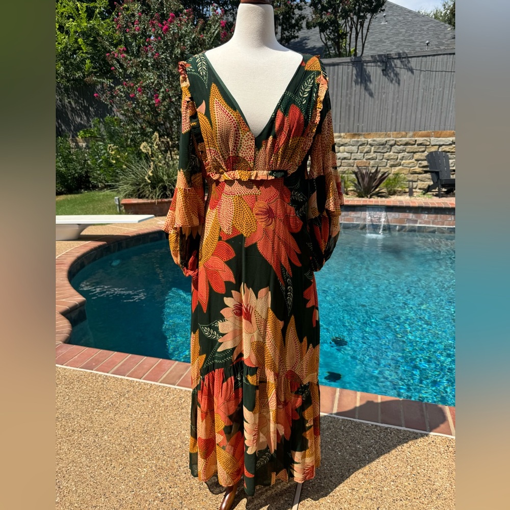Farm Rio floral frills dress